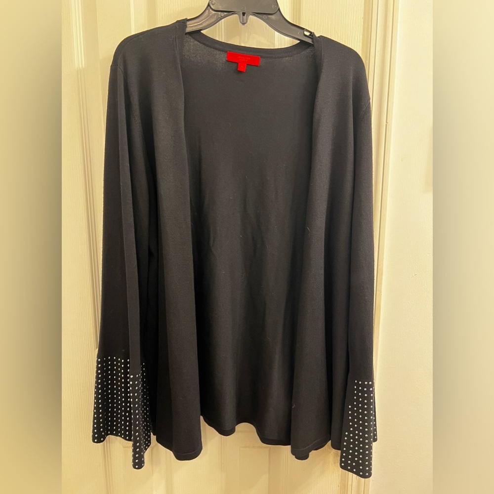 Cardigan sweater with silver studs on sleeve